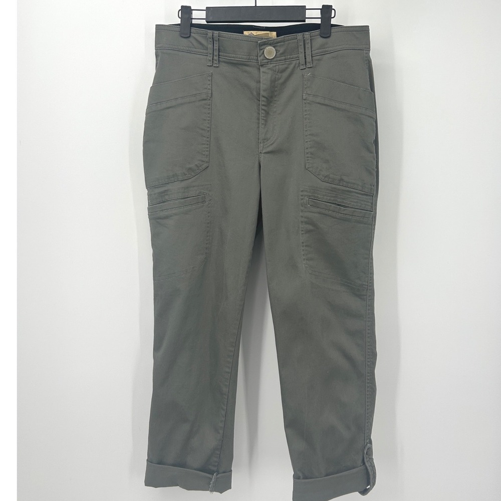 Democracy Womens 12 Olive Green Ab Technology Utility Cargo Cropped Pants - Picture 2 of 6